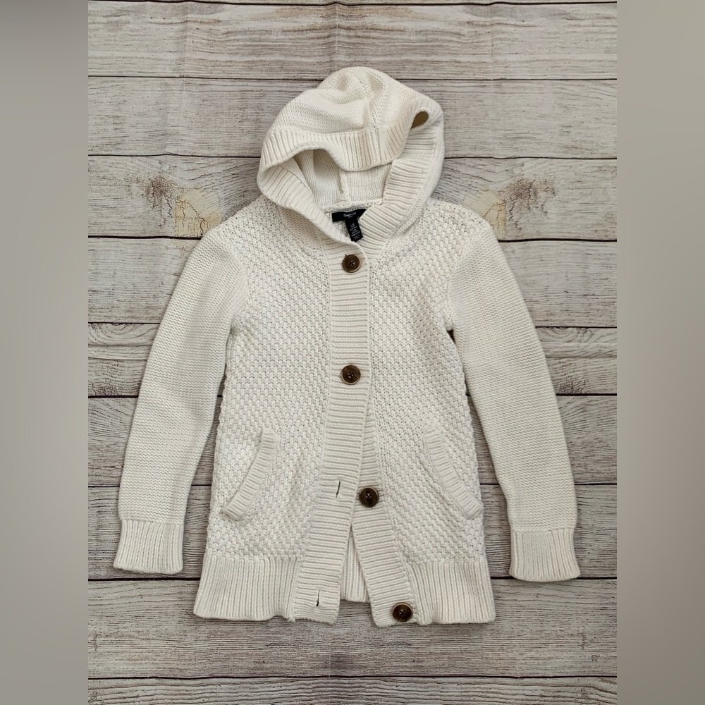 GAP Cream Knit Hooded Kids Sweater